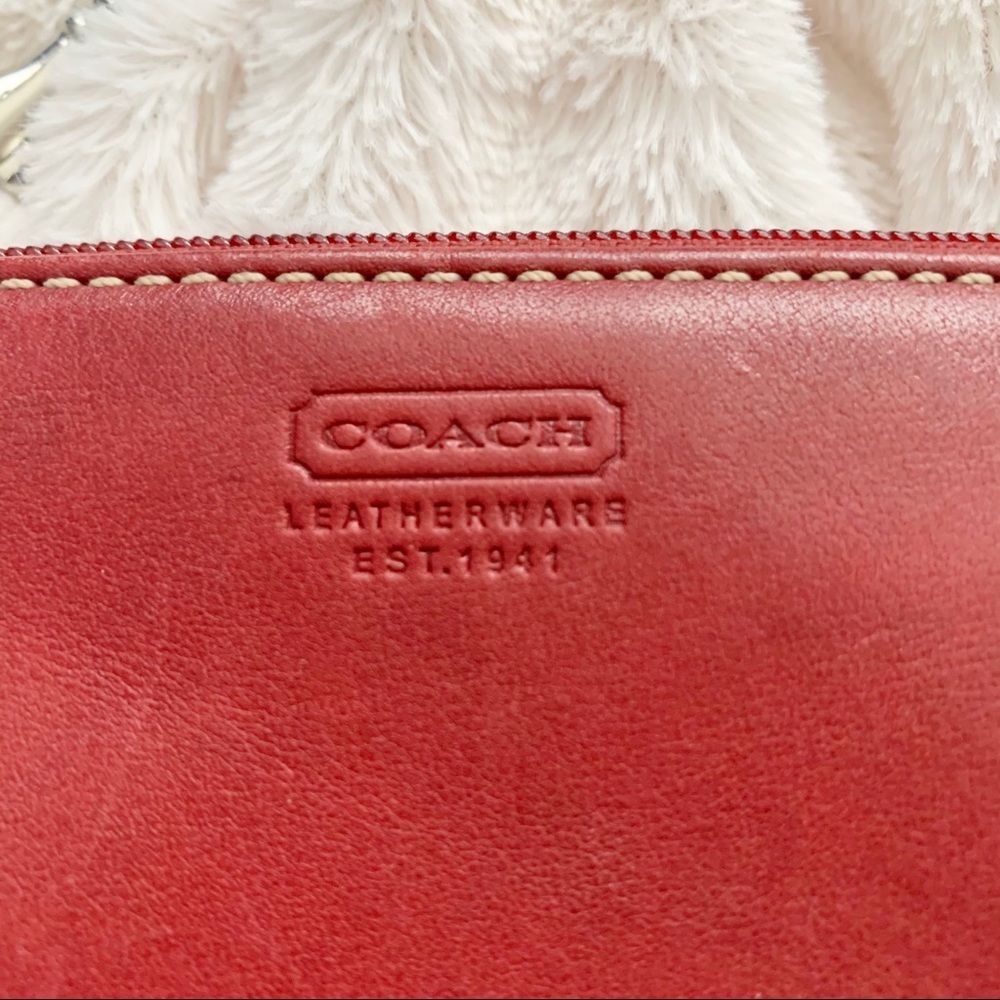 Coach red Leather Wristlet - Picture 3 of 5